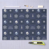 Weihnachtsschneeflocken, Ornamente und Bäume Seidenpapier (Handwerk)