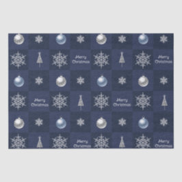 Weihnachtsschneeflocken, Ornamente und Bäume Seidenpapier