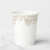 Weihnachtsschneeflocken Pappbecher (Rückseite)