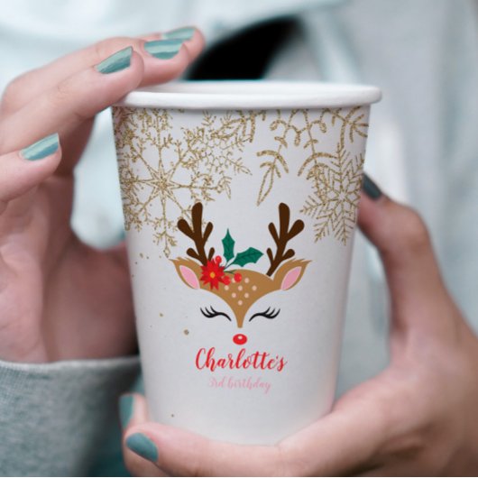 Weihnachtsschneeflocken Pappbecher