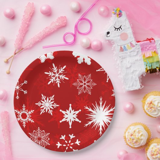 Weihnachtsschneeflocken Pappteller (Party)