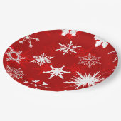 Weihnachtsschneeflocken Pappteller (Schrägansicht)
