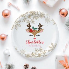 Weihnachtsschneeflocken Pappteller