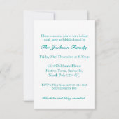 Weihnachtsschneeflocken-Party Einladung aquamarin (Rückseite)