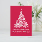 Weihnachtsschneeflocken-Party Einladung rot (Stehend Vorderseite)