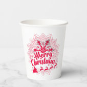 Weihnachtsschneeflocken Party PAPIER CUPS Pappbecher (Rückseite)