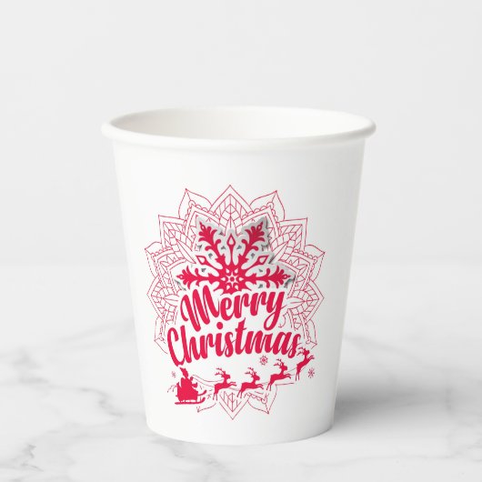 Weihnachtsschneeflocken Party PAPIER CUPS Pappbecher (Vorderseite)