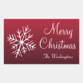 Weihnachtsschneeflocken Personalisierte Geschenkar Rechteckiger Aufkleber (Vorderseite)
