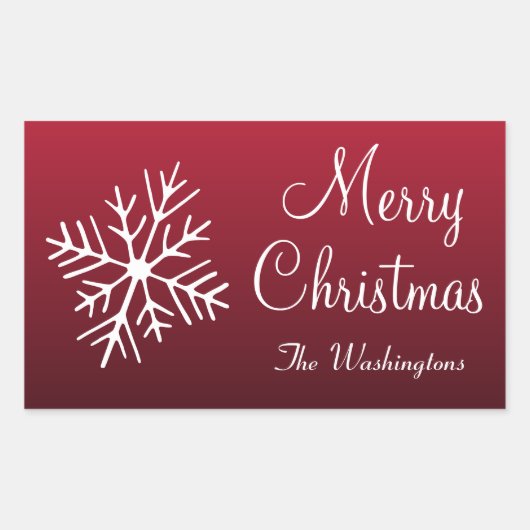 Weihnachtsschneeflocken Personalisierte Geschenkar Rechteckiger Aufkleber (Vorderseite)
