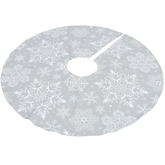 Weihnachtsschneeflocken Polyester Weihnachtsbaumdecke (Schrägansicht)