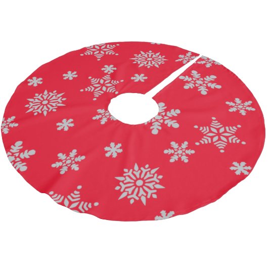 Weihnachtsschneeflocken Polyester Weihnachtsbaumdecke (Schrägansicht)