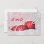 Weihnachtsschneeflocken Red Wedding RSVP Card Karte (Rückseite)