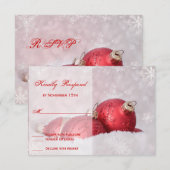 Weihnachtsschneeflocken Red Wedding RSVP Card Karte (Vorne/Hinten)