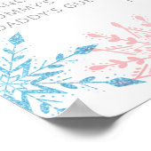 Weihnachtsschneeflocken Rosa oder Blau Alte Ehefra Poster (Ecke)