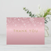 Weihnachtsschneeflocken Rose Gold Danke (Stehend Vorderseite)