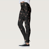 Weihnachtsschneeflocken Rose Gold Einzigartig Leggings (Links)