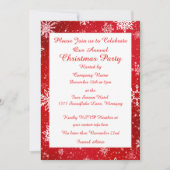 Weihnachtsschneeflocken Rot Einladung (Vorderseite)