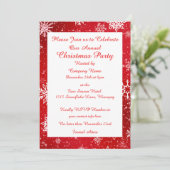 Weihnachtsschneeflocken Rot Einladung (Stehend Vorderseite)