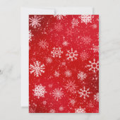 Weihnachtsschneeflocken Rot Einladung (Rückseite)