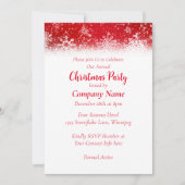 Weihnachtsschneeflocken Rot Einladung (Vorderseite)
