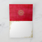 Weihnachtsschneeflocken Rot & Gold Feiertagskarte (Innenseite)