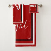 Weihnachtsschneeflocken Rot Schwarz Badhandtuch Set (Insitu)
