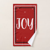 Weihnachtsschneeflocken Rot Schwarz Badhandtuch Set (Handtuch)