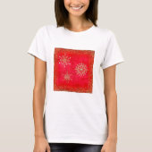 Weihnachtsschneeflocken Roter Glitzer T-Shirt (Vorderseite)