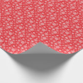 Weihnachtsschneeflocken Rotes Muster Geschenkpapier (Ecke)