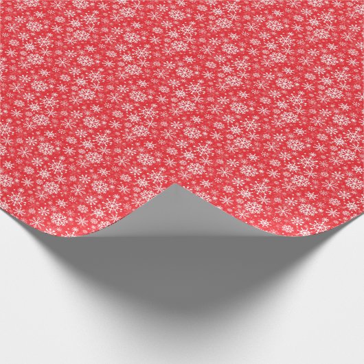 Weihnachtsschneeflocken Rotes Muster Geschenkpapier (Ecke)