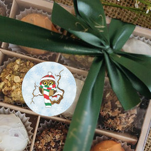 Weihnachtsschneeflocken Runder Aufkleber