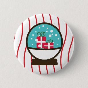 Weihnachtsschneeflocken Schnee Geschenke Schneekug Button