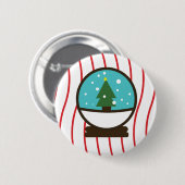 Weihnachtsschneeflocken Schneebäume Snowglobe Button (Vorne & Hinten)