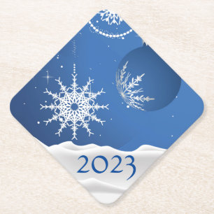 Weihnachtsschneeflocken Schneefall Untersetzer 202