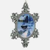 Weihnachtsschneeflocken Schneeflocken Zinn-Ornament (Links)