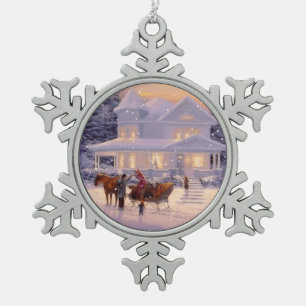 Weihnachtsschneeflocken Schneeflocken Zinn-Ornament