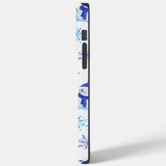 Weihnachtsschneeflocken, Schneemänner und Pinguine Case-Mate iPhone Hülle (Rückseite / Links)