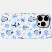 Weihnachtsschneeflocken, Schneemänner und Pinguine Case-Mate iPhone Hülle (Rückseite (Horizontal))