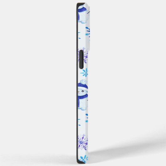 Weihnachtsschneeflocken, Schneemänner und Pinguine Case-Mate iPhone Hülle (Rückseite / Rechts)