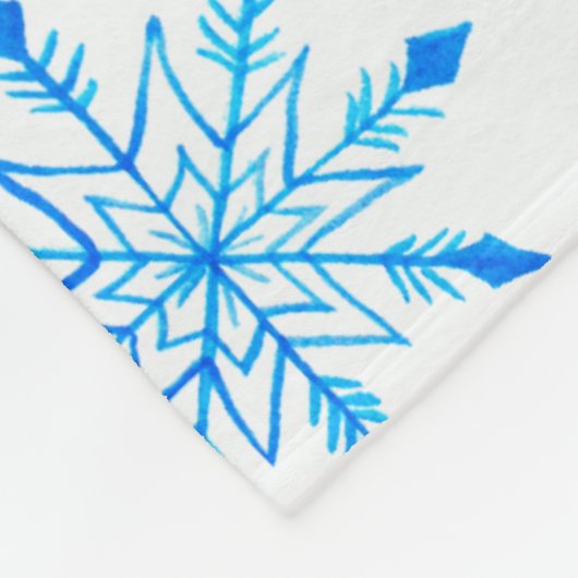 Weihnachtsschneeflocken, Schneemänner und Pinguine Fleecedecke (Ecke)