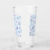 Weihnachtsschneeflocken, Schneemänner und Pinguine Glas (Links)