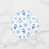 Weihnachtsschneeflocken, Schneemänner und Pinguine Konfetti (Klein Vorderseite)