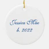 Weihnachtsschneeflocken Schneezauber 2023 Name hin Keramik Ornament (Hinten)