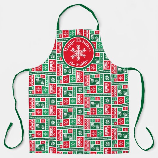 Weihnachtsschneeflocken Schürze (Vorderseite)