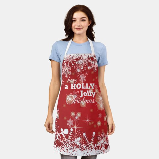 Weihnachtsschneeflocken-Schürze Schürze (Getragen)