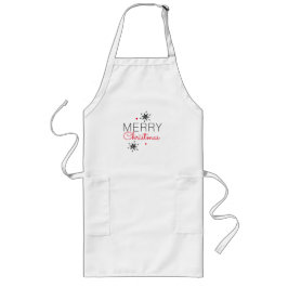 Weihnachtsschneeflocken Schwarz und Rot Lange Schürze