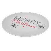 Weihnachtsschneeflocken Schwarz und Rot Schneidebrett (Ecke)