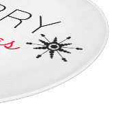 Weihnachtsschneeflocken Schwarz und Rot Schneidebrett (Ecke)
