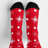 Weihnachtsschneeflocken Schwarz-weißer Skriptname  Socken (Oben)