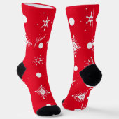 Weihnachtsschneeflocken Schwarz-weißer Skriptname  Socken (Gewinkelt)